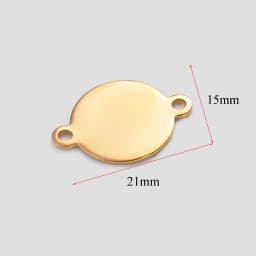 50Pcs/Lot Custom Engrave Logo Charms Stainless Steel Blank Stamping Tags With 2 Holes Connector DIY For Jewelry Making Wholsale