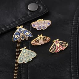 Moth Enamel Pin Moon Star Eye Leaf Animal Badges Brooches for Women Bag Hat Backpack Accessories Jewelry Gift for Friends