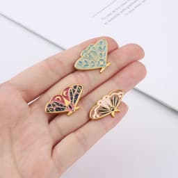 Moth Enamel Pin Moon Star Eye Leaf Animal Badges Brooches for Women Bag Hat Backpack Accessories Jewelry Gift for Friends