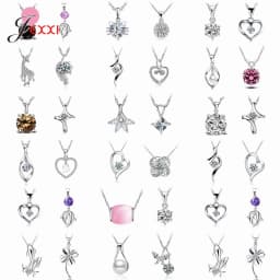 4pcs/Lot 925 Sterling Silver Women Jewelry Fashion Trendy Cubic Zirconia Heart Butterfly Pendant Necklace Birthday Wedding