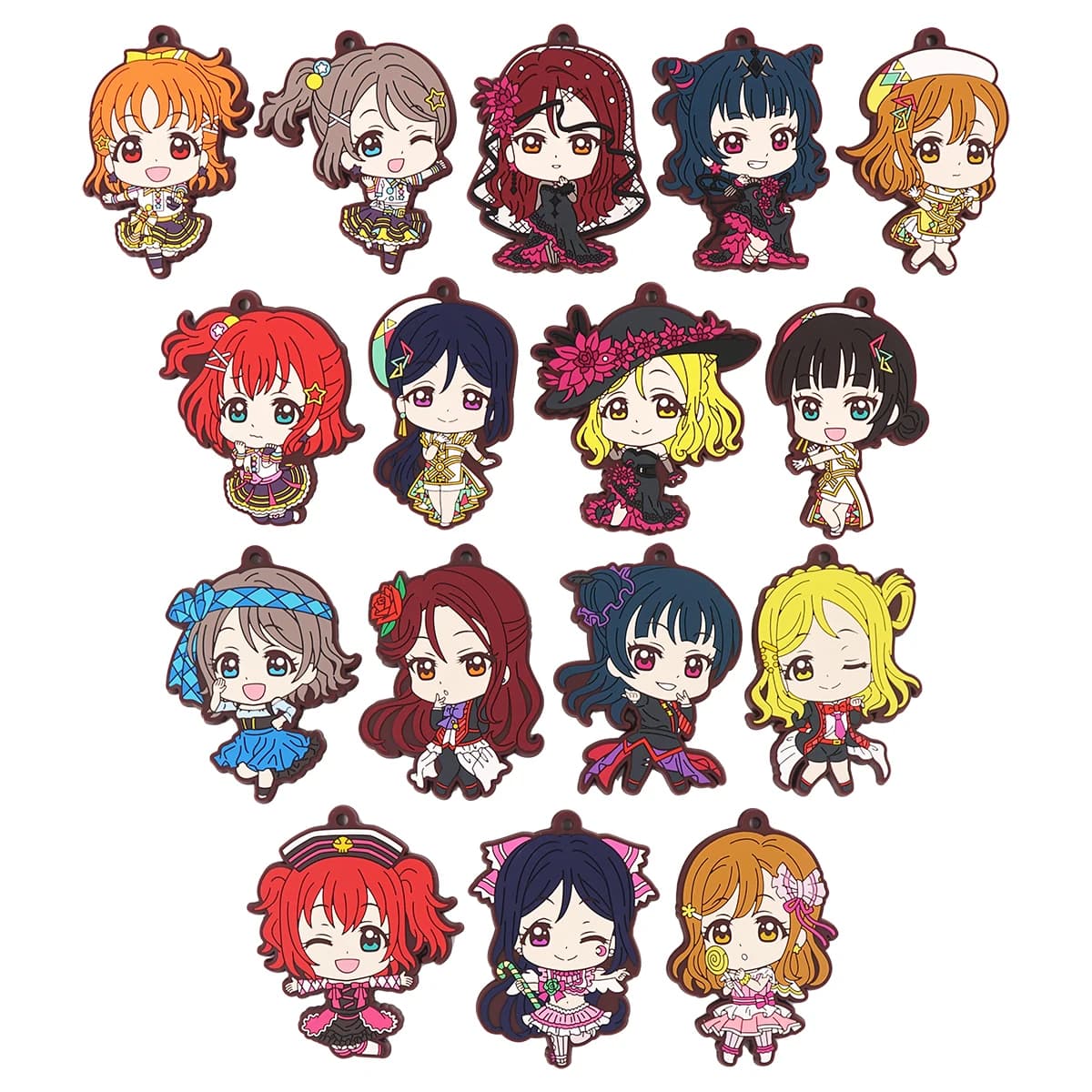 Love Live Sunshine Anime Lovelive Aqours Yoshiko Ruby Chika Hanamaru Dia Kanan Mari Game PVC Keychain