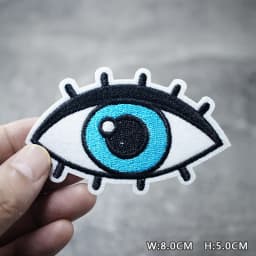 HEART EYE DIY Child Patches Embroidery For T-Shirt Iron On Appliques Clothes Jeans Stickers Badges Parche ROCK MUSIC PUNK