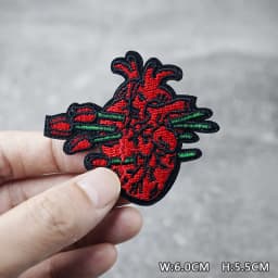 HEART EYE DIY Child Patches Embroidery For T-Shirt Iron On Appliques Clothes Jeans Stickers Badges Parche ROCK MUSIC PUNK