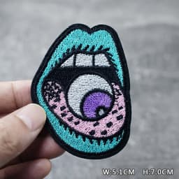 HEART EYE DIY Child Patches Embroidery For T-Shirt Iron On Appliques Clothes Jeans Stickers Badges Parche ROCK MUSIC PUNK