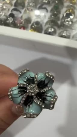 Classic Ladies Floret Jewelry Birthday Proposal Date Engagement Wedding Flowers Crystal Ring Size 6 7 8 9 10