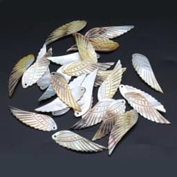 3PC Fashion Natural Shell Angel Wings Charms Black Mother of Pearl Shell Pendant for Women Necklace Earring Jewelry Making Gift