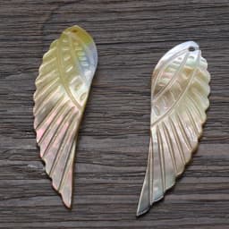 3PC Fashion Natural Shell Angel Wings Charms Black Mother of Pearl Shell Pendant for Women Necklace Earring Jewelry Making Gift