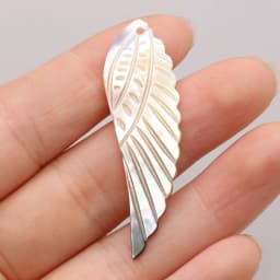 3PC Fashion Natural Shell Angel Wings Charms Black Mother of Pearl Shell Pendant for Women Necklace Earring Jewelry Making Gift