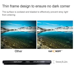 K&F CONCEPT CPL Camera Lens Filter Ultra Slim Optics Multi Coated Circular Polarizer 37mm 39mm 49mm 52mm 58mm 62mm 67mm 77mm