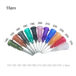 10/25/35/55pcs 0.5inch Precision Liquid Dispenser Syringe Needles 14G 15G 16G 17G 18G 19G 20G-30G Gauge Glue Dispenser Needle
