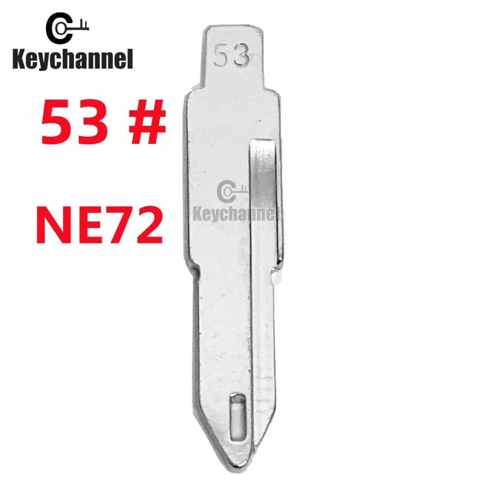 Keychanel 10pcs NE72 #53 KD Car Key Blade For KD KEYDIY Xhorse Remote For Renault Peugeot 206 207 Citroen C2 NO.53 Flip Key