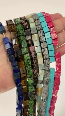 Wholesale 8*8mm Square Tiger Eye Turquoises Crystal Jades Natural Cube Stone Beads For Jewelry Making DIY Bracelet Accessories