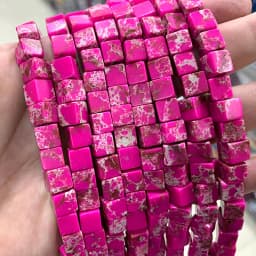 Wholesale 8*8mm Square Tiger Eye Turquoises Crystal Jades Natural Cube Stone Beads For Jewelry Making DIY Bracelet Accessories