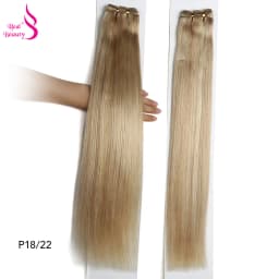 Real Beauty Straight Hair Weave Bundles 14"-28" Hight Ratio Remy Hair Extensions Platinum Blond Brazilian Brown Piano Color