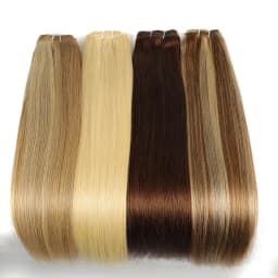 Real Beauty Straight Hair Weave Bundles 14"-28" Hight Ratio Remy Hair Extensions Platinum Blond Brazilian Brown Piano Color