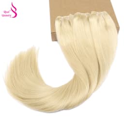 Real Beauty Straight Hair Weave Bundles 14"-28" Hight Ratio Remy Hair Extensions Platinum Blond Brazilian Brown Piano Color