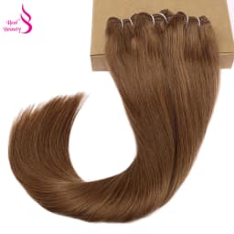 Real Beauty Straight Hair Weave Bundles 14"-28" Hight Ratio Remy Hair Extensions Platinum Blond Brazilian Brown Piano Color