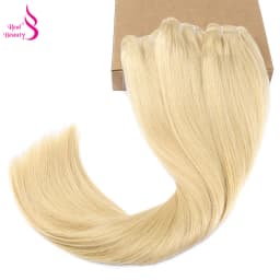 Real Beauty Straight Hair Weave Bundles 14"-28" Hight Ratio Remy Hair Extensions Platinum Blond Brazilian Brown Piano Color