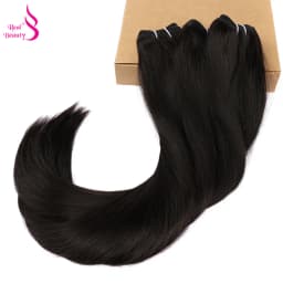Real Beauty Straight Hair Weave Bundles 14"-28" Hight Ratio Remy Hair Extensions Platinum Blond Brazilian Brown Piano Color