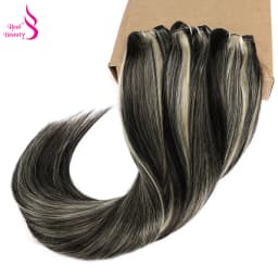 Real Beauty Straight Hair Weave Bundles 14"-28" Hight Ratio Remy Hair Extensions Platinum Blond Brazilian Brown Piano Color