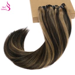 Real Beauty Straight Hair Weave Bundles 14"-28" Hight Ratio Remy Hair Extensions Platinum Blond Brazilian Brown Piano Color