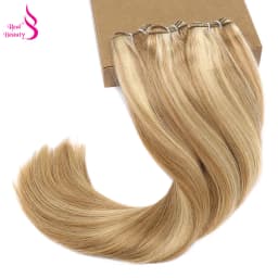 Real Beauty Straight Hair Weave Bundles 14"-28" Hight Ratio Remy Hair Extensions Platinum Blond Brazilian Brown Piano Color