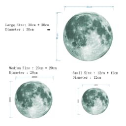 30cm Luminous 3D Moon Wall Stickers For Kids Baby Room Bedroom Decoration Living Room Home Decals Glow In The Dark Wallpaper