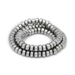 Natural Stone Flat Cylinder Hematite Silver Color Spacer 3/4/6/8MM Charm Loose Beads For Jewelry Making DIY Bracelet Findings