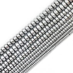 Natural Stone Flat Cylinder Hematite Silver Color Spacer 3/4/6/8MM Charm Loose Beads For Jewelry Making DIY Bracelet Findings