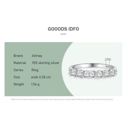 Ailmay 100% 925 Sterling Silver Stackable Round Dazzling Cubic Zirconia Rings for Women Wedding Engagement Jewelry Gift