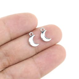 20 Pieces 11*7mm Antique Silver Color Tiny Crescent Moon Charms Earring Necklace Pendant Accessory Charms For DIY Jewelry Making
