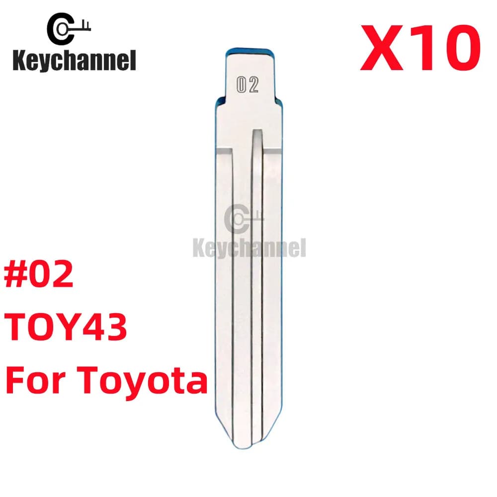 10PCS/lot Universal Car Key Blade TOY43 02# KD Flip Remote Blank for KD KEYDIY Xhorse for Toyota Camry Corolla Hilux RAV4