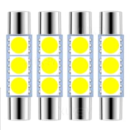 Apktnka 4x 28mm 29mm 6614F LED Light Bulbs Car Interior Vanity Mirror Lights Sun Visor Map Lighting Lamps 6615F 6612F 3021 3022