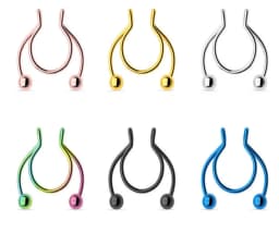 Punk C Shape Steel Nose Ring Horseshoe Lip Ring puncture Hook Clip Earrings Septum No Allergic Body Piercing Jewelry Nose Rings