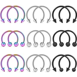 Punk C Shape Steel Nose Ring Horseshoe Lip Ring puncture Hook Clip Earrings Septum No Allergic Body Piercing Jewelry Nose Rings