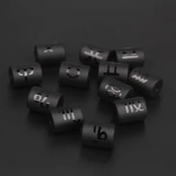 12 Zodiac Beads Charms Matte Black Onyx Constellation Beads Cylinder Pendant For DIY Making Jewelry Findings Bracelets Neckalces