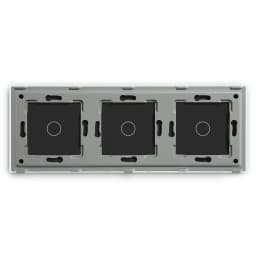 BSEED Triple EU Standard Wall Glass Panel 3/6/9Gang Touch Switch Crystal Panel With Metal Frame DIY Part 228mm