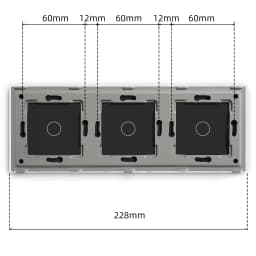 BSEED Triple EU Standard Wall Glass Panel 3/6/9Gang Touch Switch Crystal Panel With Metal Frame DIY Part 228mm