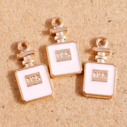 10pcs 9*16mm Alloy Enamel Perfume Bottle Charms Pendants for Cute Necklaces Drop Earrings Keychain DIY Jewelry Making Findings