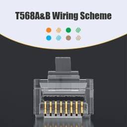 ZoeRax RJ45 CAT6 Pass Through Connectors 1.1mm hole Gold Plated 8P8C Modular Ethernet Network Cable Plug End for Cat6 Cat5e