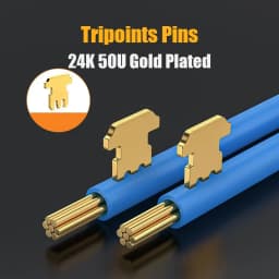 ZoeRax RJ45 CAT6 Pass Through Connectors 1.1mm hole Gold Plated 8P8C Modular Ethernet Network Cable Plug End for Cat6 Cat5e