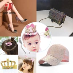 A4 Sequin Chunky Glitter Vinyl PU Faux Leather Sewing Fabric Shiny Iridescent Bow Craft DIY Earring Handmade Patchwork Material