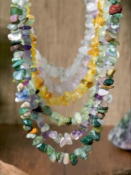 Natural Irregular Stone Crystal Necklace Bohemian Spring/Summer Beach Style