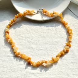 Natural Irregular Stone Crystal Necklace Bohemian Spring/Summer Beach Style