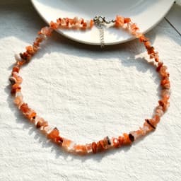 Natural Irregular Stone Crystal Necklace Bohemian Spring/Summer Beach Style