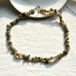 Natural Irregular Stone Crystal Necklace Bohemian Spring/Summer Beach Style