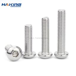 3/10/55pcs M2 M2.5 M3 M4 M5 M6 M8 M10 304 Stainless Steel Hexagon Hex Socket Button Head Screw Bolts Round Head Screw ISO7380