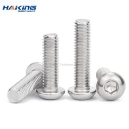 3/10/55pcs M2 M2.5 M3 M4 M5 M6 M8 M10 304 Stainless Steel Hexagon Hex Socket Button Head Screw Bolts Round Head Screw ISO7380