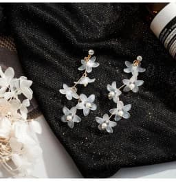 Korean Temperament Flower Elegant And Fresh Long Zircon Earrings Flowers Stud Earrings For Women Vintage Earrings Fine Jewelry