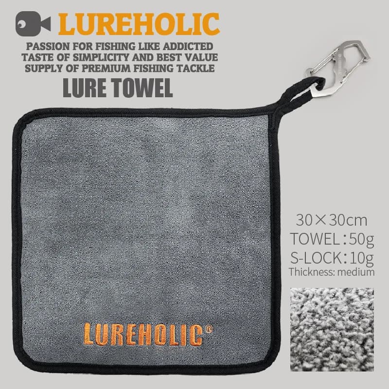 LUREHOLIC Fishing Towel Fishing Clothing Thickening Non-stick Absorbent Outdoors Sports Wipe Hands Towel Hiking Fishing